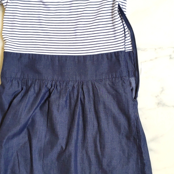 NWT. The Limited Casual Dress with stripes top and lightweight denim bottom. - Picture 5 of 6